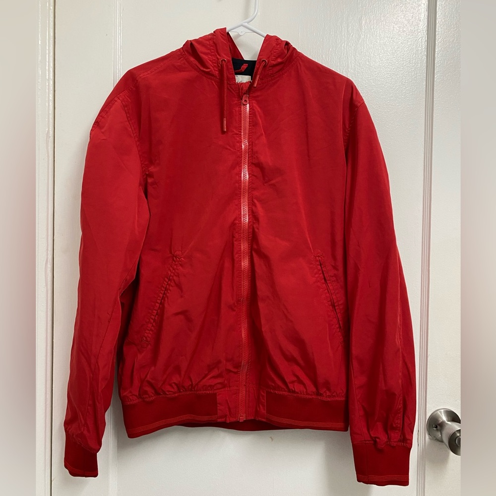 H&M L.O.G.G. red windbreaker jacket (navy blue mesh inside)